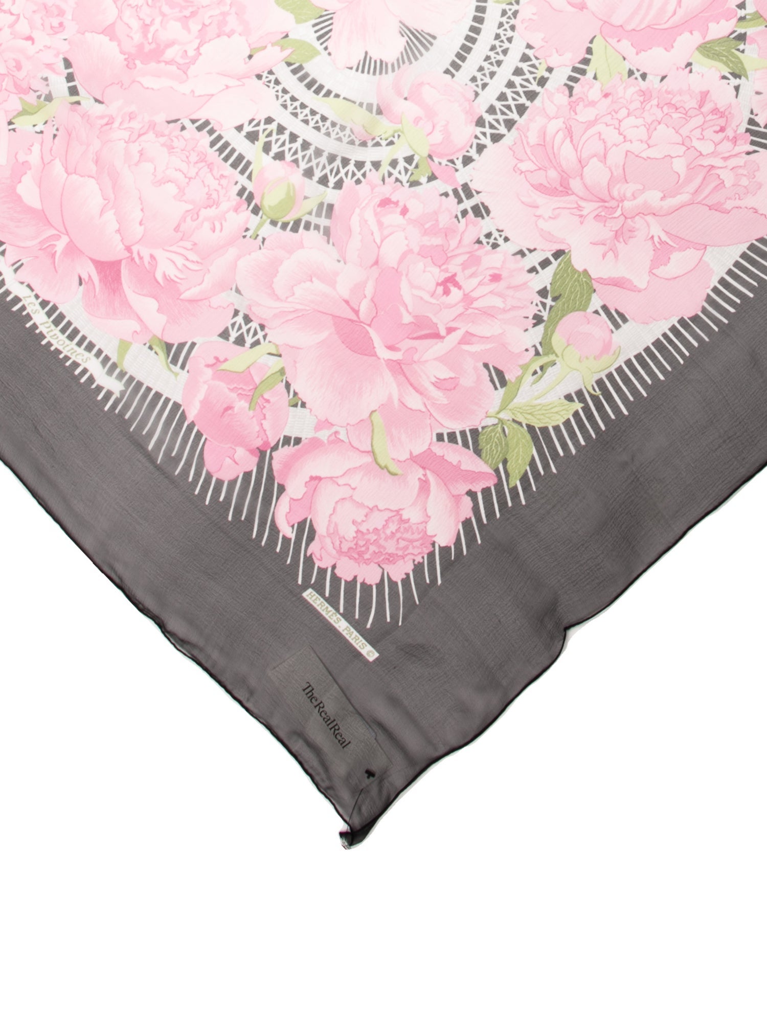 Hermès Les Pivoines Mousseline Silk Scarf